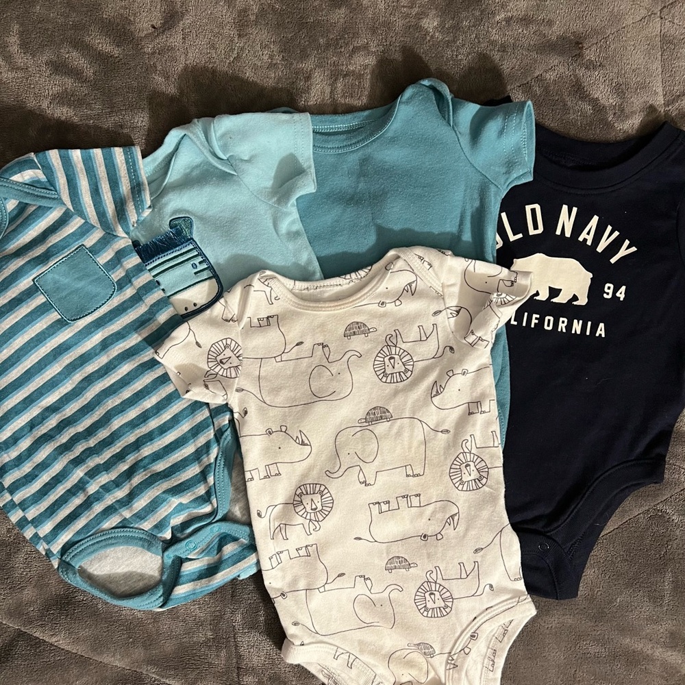 Old Navy Kids Bodysuits - Teal, Navy, Cream